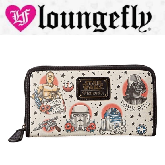 Loungefly Handbags - STAR WARS X LOUNGEFLY TATTOO FLASH PRINT FAUX LEATHER WALLET